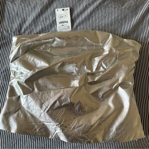 Zara Silver Metallic bandeau top